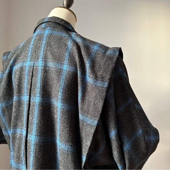 Vintage Diesel Plaid Jacket 80s – Blue & Gray, Double Breasted, Unisex - Picture 12 of 17